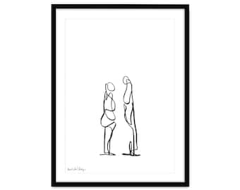 Framed Minimalist Art, Office Decor, Bedroom Print, Valentines day gift, Black and White Art, Contemporary Art, minimalist art, Zen Art