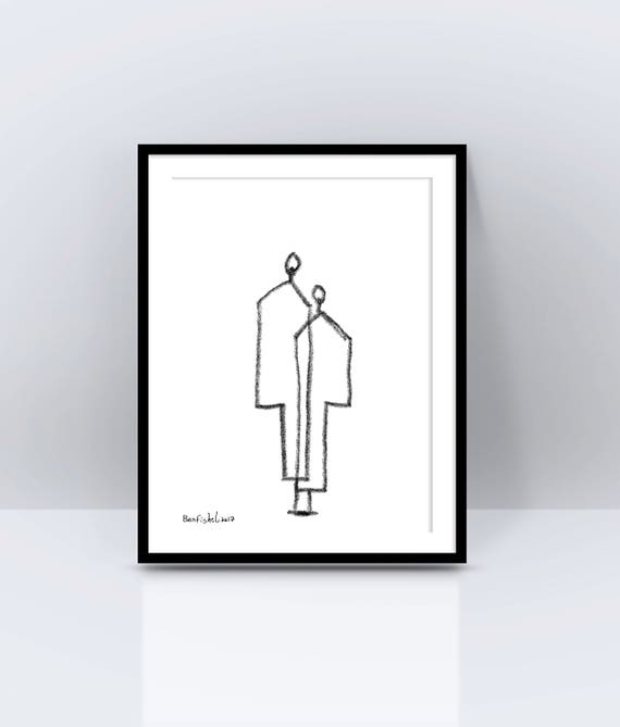 Framed Print, Urban Art, Modern Minimalist, Zen Decoration, Silhouette Artwork, Valentines day gift, Bedroom Print, Modern Art