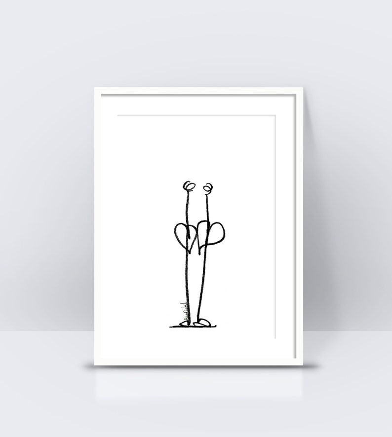 Framed Print, Black and White Prints, Minimalist Wall Art, Valentines