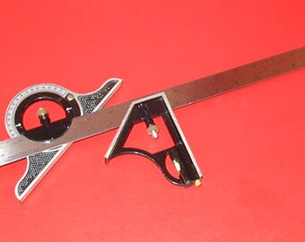 24" Combination square with center head and protrator stainless steel metric and SAE standard BRAND NEW profesional
