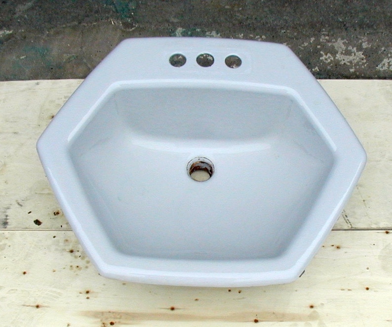 Grey Eljer Bathroom Drop In Hexagon Sink Classic Vintage Home Victorian