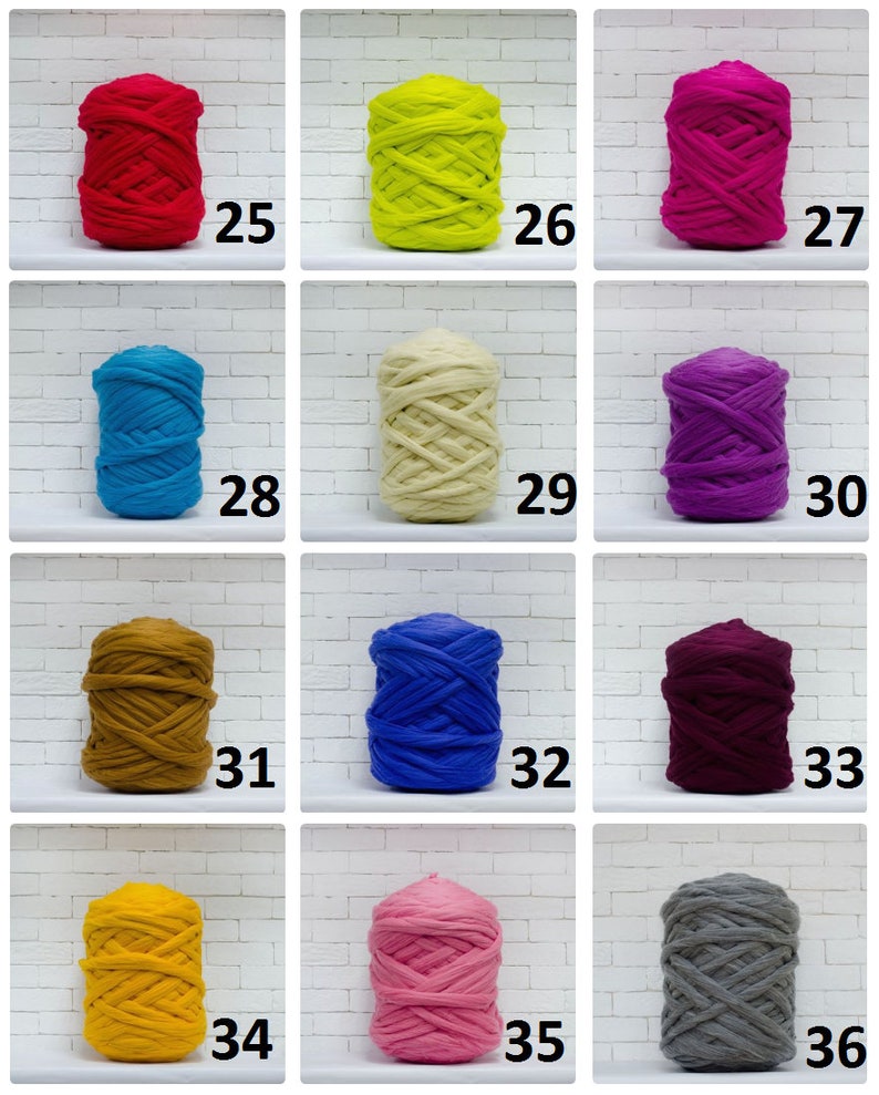 Super Thick Yarn Top Bulky Wool Roving by the pound 42 colors Jumbo Yarn 7 Chunky Yarn Wool for Arm Knitting Giant Yarn XXL Wool 1 lb kg