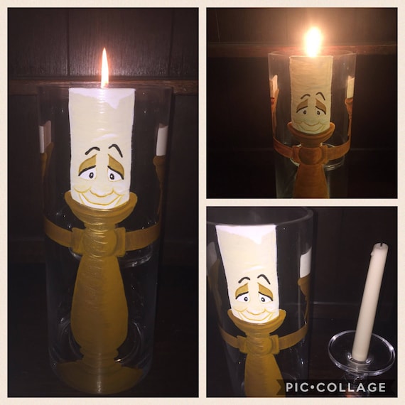 Items similar to Beauty & The Beast Monsieur Lumiere Candle Holder.Hand