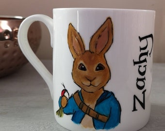 Peter Rabbit Bone China Childs Mug. Child's Easter gift. Peter rabbit gift