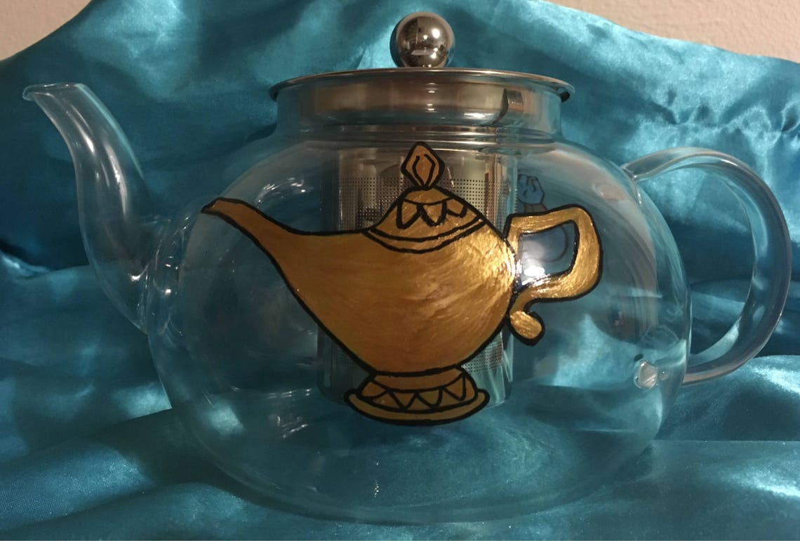 Aladdin Tea Setglass Genie Teapot With Jasmine & Aladdin Etsy
