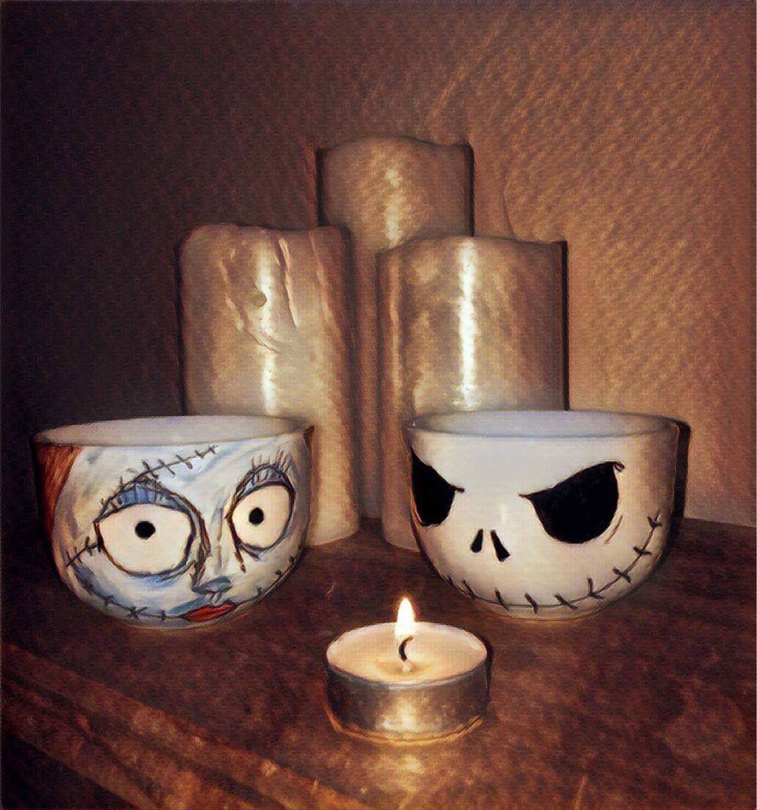 Nightmare Before Christmas Tea Cupsjack & Sally Cups Etsy