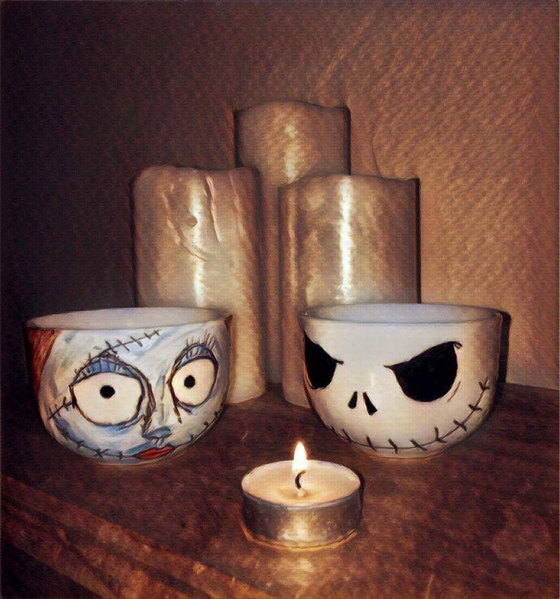Nightmare Before Christmas Tea Cupsjack & Sally Cups Etsy