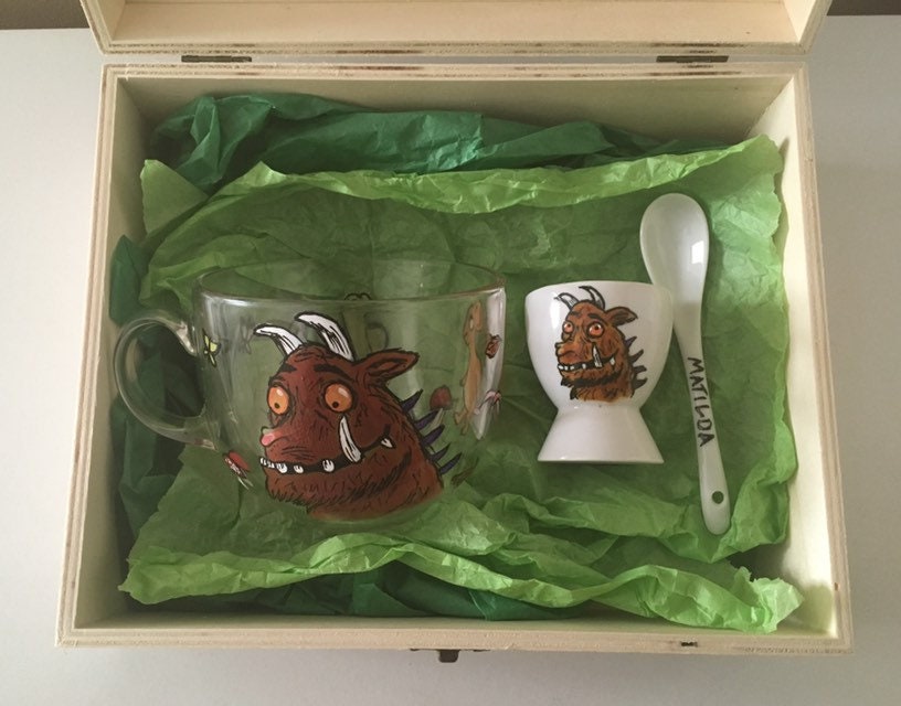 Gruffalo Gift Set Hand Painted Gruffalo Mug and Egg Cup Set With Hand Painted Wooden Gift Box Etsy