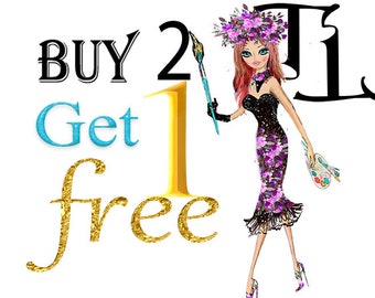 Coupon: Buy three items for the price of two digital paper Clipart wall art