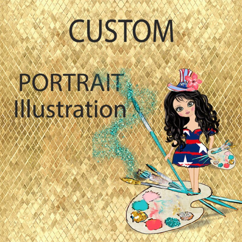 Custom Clipart Custom Portrait Custom illustration Personalized portrait gift for him Custom Portrait illustration Anime portrait