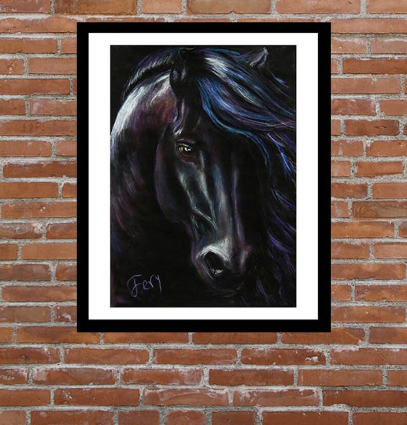 Black Horse Print Horse Portrait Horse Printable Art Horse Etsy