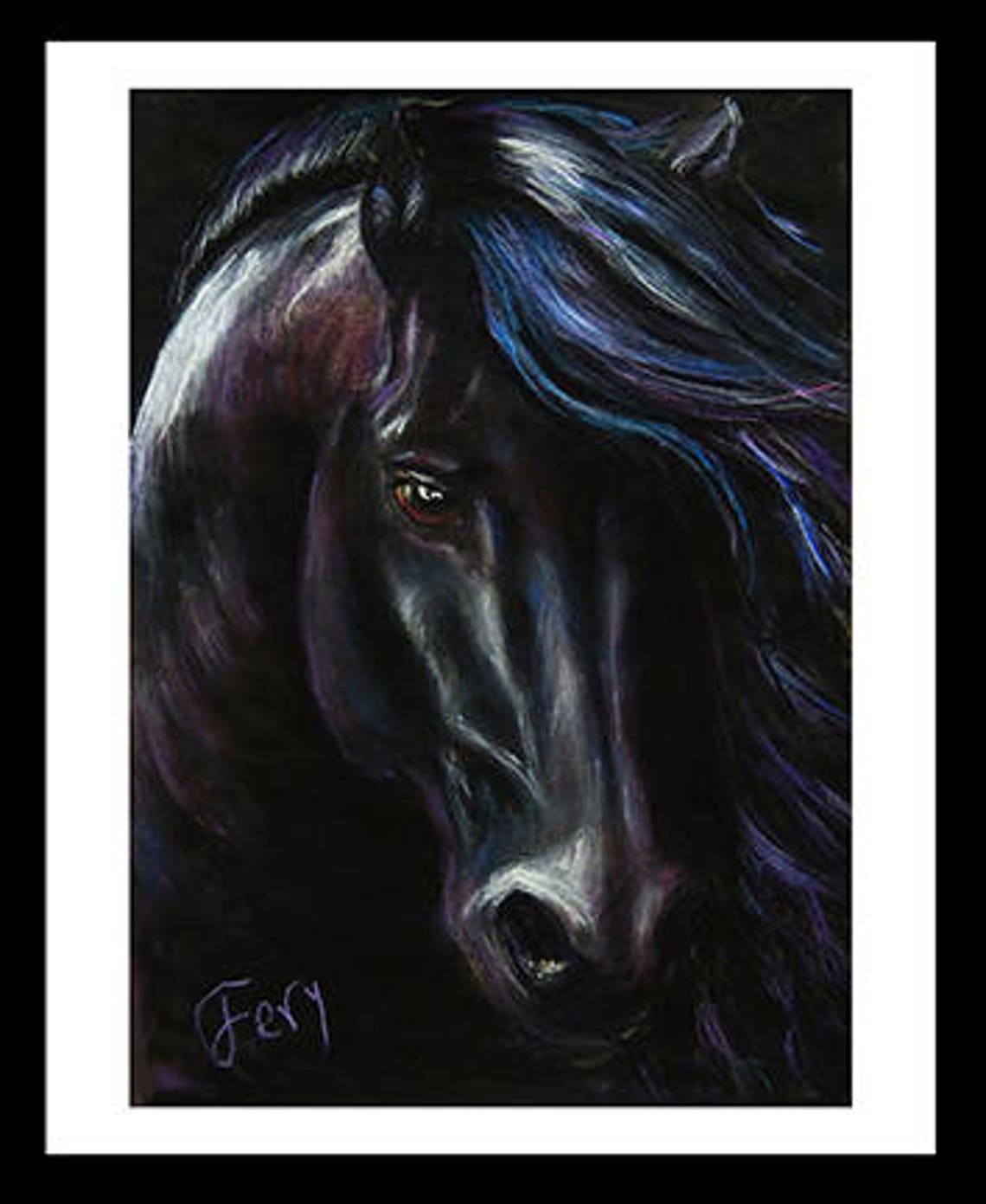 Black Horse Print Horse Portrait Horse Printable Art Horse Etsy