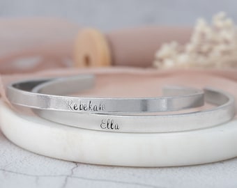 Personalised bracelet - Name bracelet - Personalised Cuff - Gift for her - Stacking Cuff - Hand Stamped Bracelet - Personalised Jewellery -