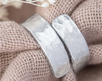 Handmade Hammered Aluminum Thumb Ring: Adjustable Chunky Statement Jewelry