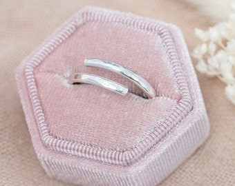 Handmade Sterling Silver Thumb Ring: Dainty Textured Wrap Ring