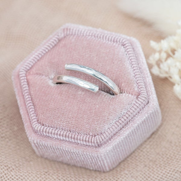 Handmade Sterling Silver Thumb Ring: Dainty Textured Wrap Ring