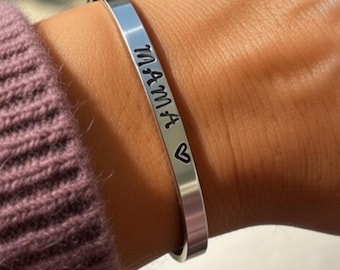 Hand Stamped Mama Bracelet – Aluminum Cuff Bangle