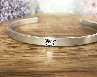 Hand Stamped Sloth Bracelet: Sloth Lover Gift
