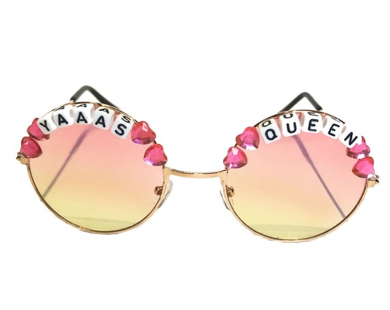 YAAAS <3 QUEEN Round Colour Tint Festival Sunglasses - Custom Designs Available