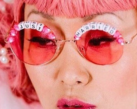 JUST <3 MARRIED Round Festival Sunglasses - Custom Designs Available