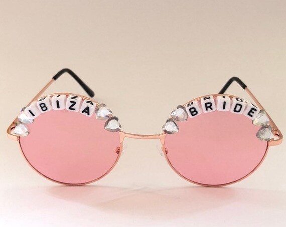 IBIZA <3 BRIDE Wedding Round Festival Sunglasses - Custom Designs Available