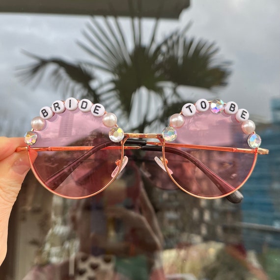 BRIDE TO BE Iridescent Round Tint Hen Party Festival Sunglasses - Custom Designs Available