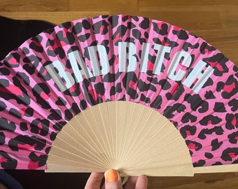 DEFECT Discount - BAD BITCH Print Folding Festival / Rave / Party Hand Fan