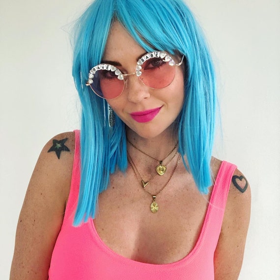 RAVE BABE Round Colour or Mirror Festival Sunglasses - Custom Designs Available