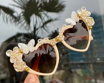 HOT Sun Glasses Cute Heart Sunglasses Flower Heart