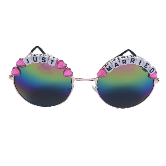 JUST <3 MARRIED Round Festival Sunglasses - Custom Designs Available