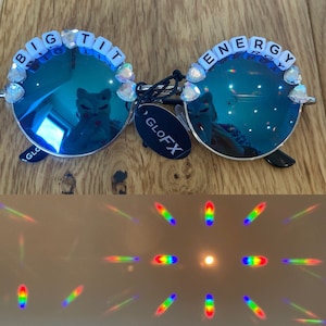 Design Your Own DIFFRACTION Rainbow Light Personalised Festival Sunglasses image 1