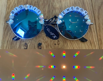 Design Your Own DIFFRACTION Rainbow Light Personalised <3 Festival Sunglasses