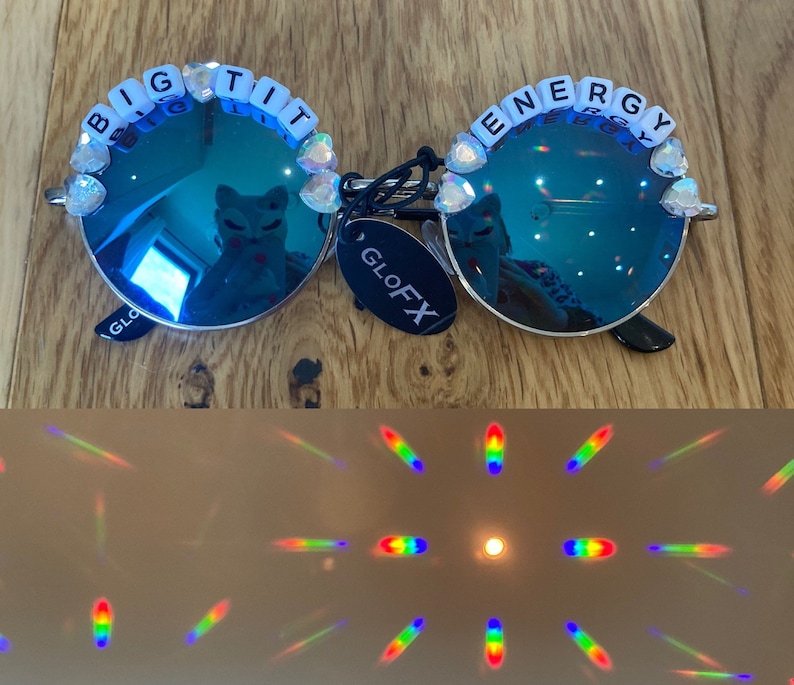 Design Your Own DIFFRACTION Rainbow Light Personalised Festival Sunglasses image 1