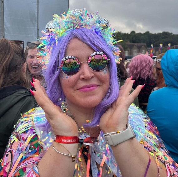 PRIDE VIBES Round Rainbow Mirror Festival Sunglasses - Custom Designs Available