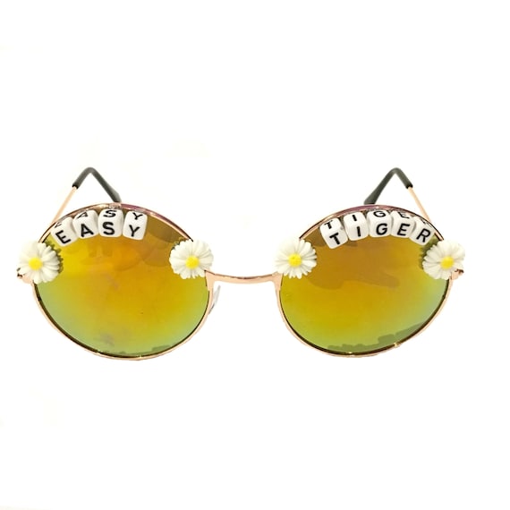 EASY <3 TIGER Round Mirror Festival Sunglasses - Custom Designs Available