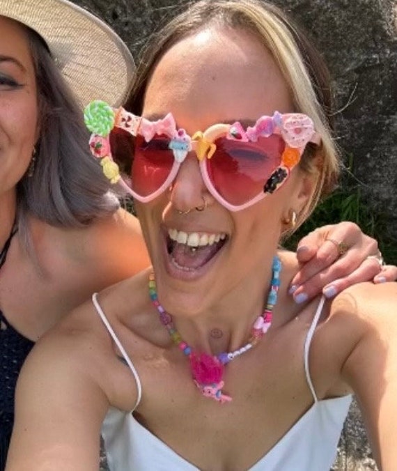 Minnhua 6 Pièces Pixel Art Lunettes De Soleil Coeur, Women's Sunglasses