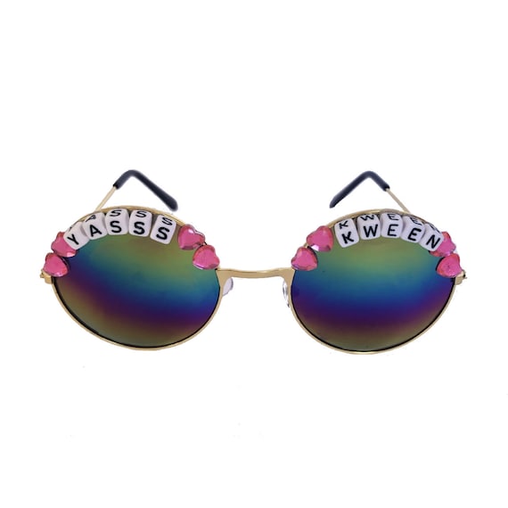 YASSS <3 KWEEN Round Colour Tint Festival Sunglasses - Custom Designs Available