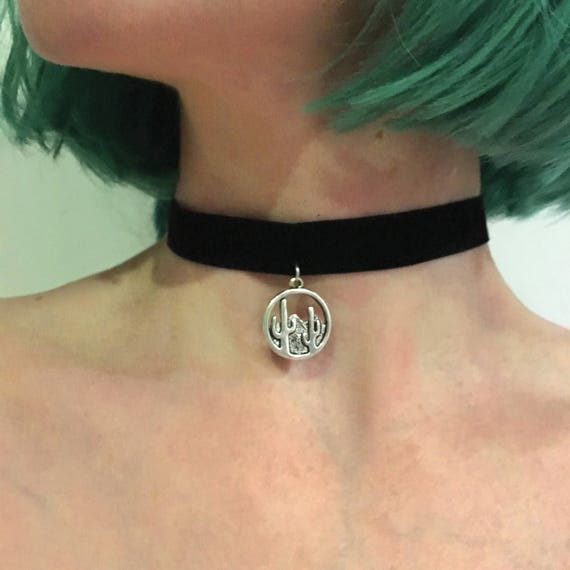 Disco Leopard- Cactus Velvet Choker