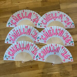 Personalised CUSTOM TEXT / DESIGN Black or White Print Folding Festival / Rave / Party Hand Fan image 20