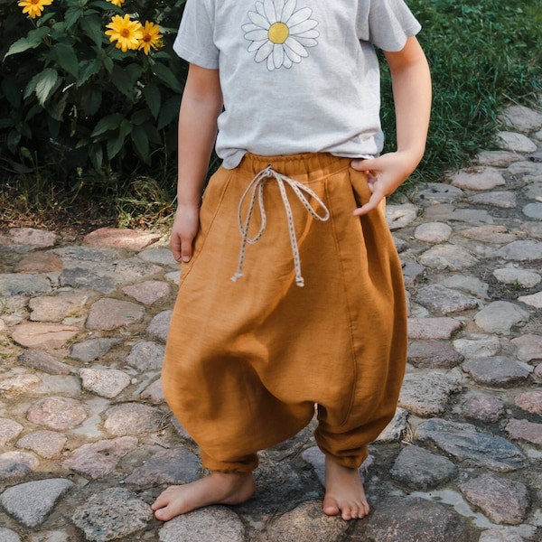Children Clothes, Kids Linen Pants, Harem Pants, Boys Clothes, Girls Clothes, Summer Pants, Medieval Pants, Viking Clothing