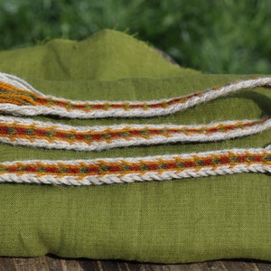 8 tablet geweven band, tablet weven, Vikingriem, middeleeuwse riem, gitaarriem, camerariem, hoofdband, wollen heupriem.