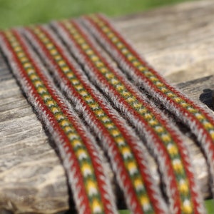 10 tablet geweven band, tablet weven, Vikingriem, middeleeuwse riem, gitaarriem, camerariem, hoofdband, wollen heupriem