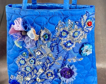 Artistic, Unique, Handmade, Glamour, Luxury, Spectacular bags with 3D floral appliqués. Perfect for weddings, parties, or festive occasions!