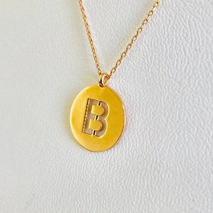 14k Charm Halskette, Anfangsbuchstaben Halskette Gold, Weihnachtsgeschenk Rose Gold Halskette für sie, personalisierte Anfangsgold Halskette für Frauen