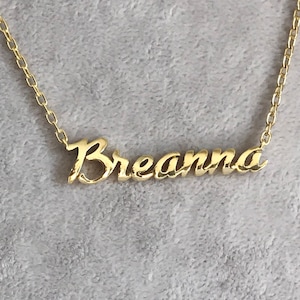 Personalized name necklace  Bridesmaid name necklace, Personalized necklace, Custom name necklace, Custom necklace, Gold name necklace