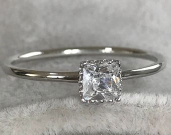 White Gold Engagement Ring, Christmas Gift Gold Promise Ring, Anniversary Ring, Women Rings, Bridal Rings, Yellow Gold Ring, Rose Gold Ring