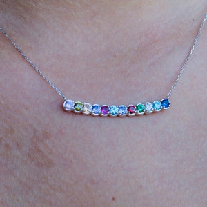Christmas gift mothers gold necklace, 14k gold birthstone necklace for mom, 14k gold birthstone necklace, Custom birthstone necklace for her