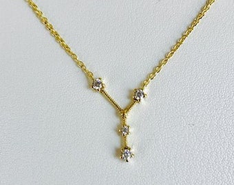 Cancer diamond celestial necklace, Christmas gift astrology diamond necklace, Constellation diamond necklace, Birthstone necklace for her