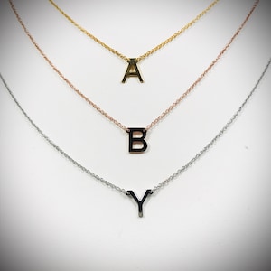 Sideways Initial Necklace, Spaced Letter Necklace, Personalized Jewelry, Custom Name Necklace, Bridesmaids Gift Dainty Gold Initial Necklace