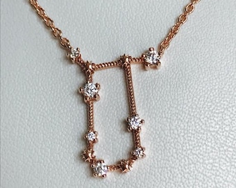 Gemini Celestial 14k gold necklace, Astrology necklace, Constellation necklace for her,  Christmas gift birthstone gold necklace for women